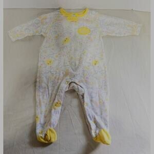 Vintage Precious Moments Baby Footed Pajamas 3-6 Months Cloud Rainbows Sun White